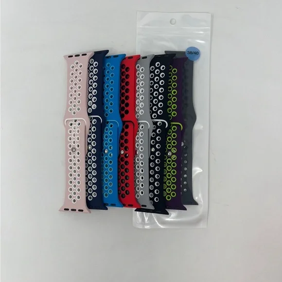 For Apple Watch Silicone Band Strap Series 1/2/3/4/5/6/SE Sports 38/40/42/44mm - Picture 2 of 4